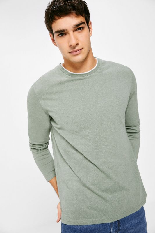 Long-sleeved double-collar T-shirt
