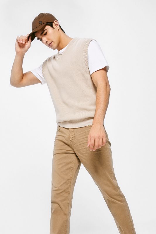 Coloured slim fit 5-pocket trousers