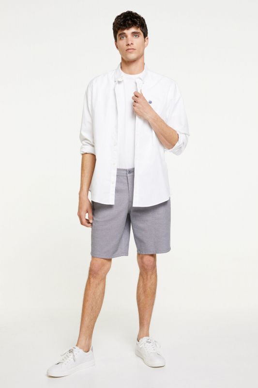 Two-tone textured comfort Bermuda shorts
