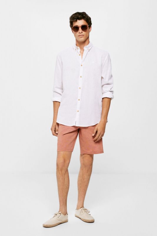 Textured two-tone Bermuda shorts