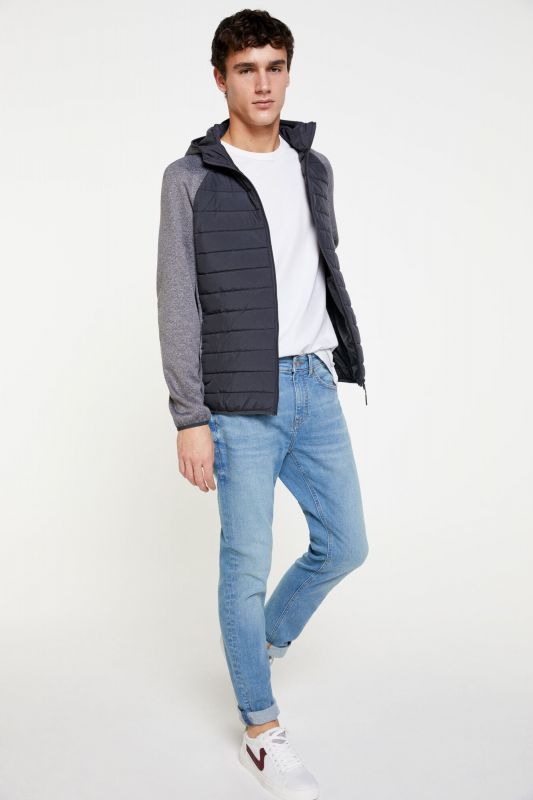 Combined hooded quilted jacket