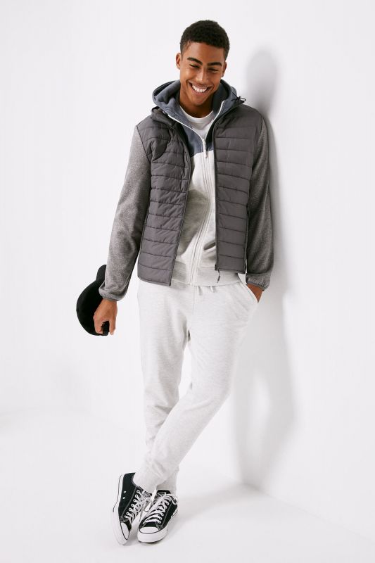 Combined hooded quilted jacket