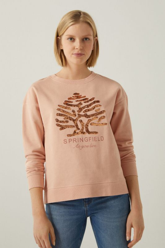 Tree logo sweatshirt with sequins