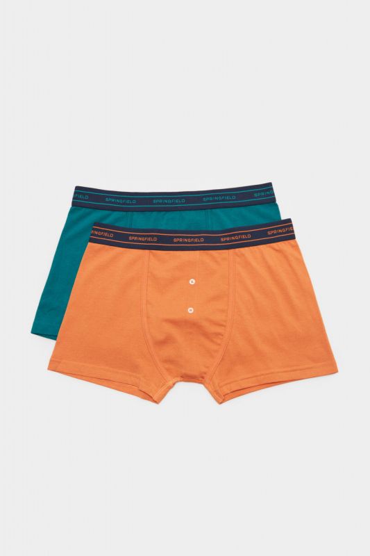 2-pack of coloured boxers with buttons