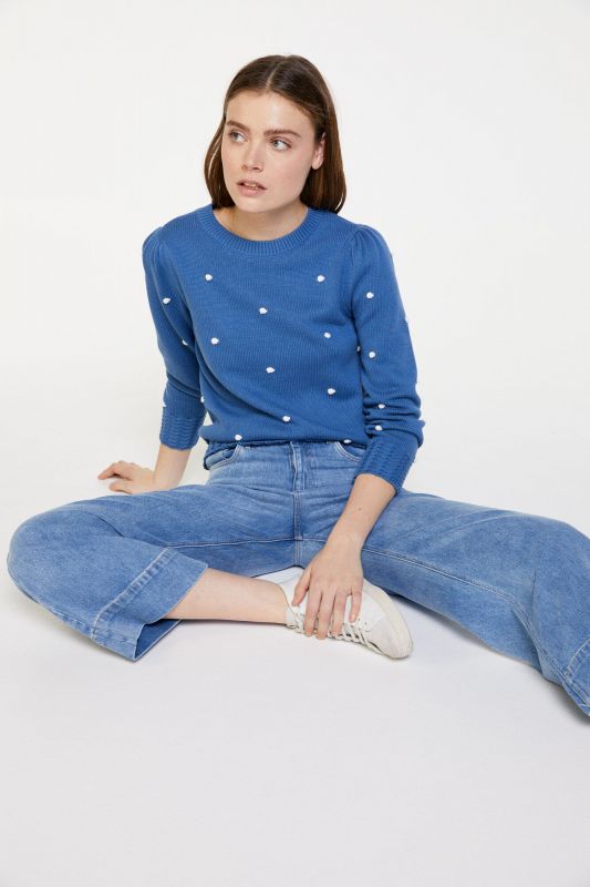 Cotton Jumper with Raised Polka Dots