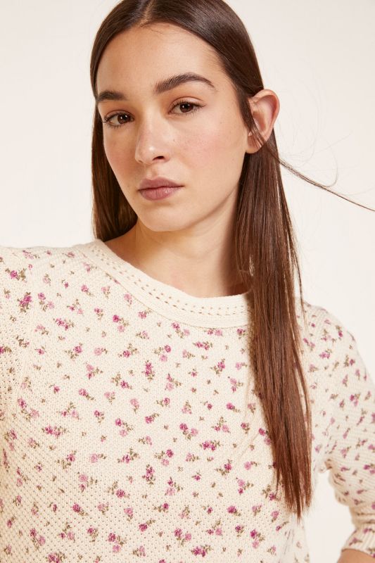Cotton Jumper with Little Flowers