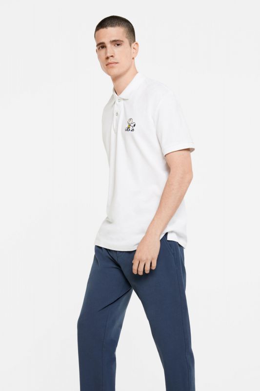 Short-sleeved piqué polo shirt