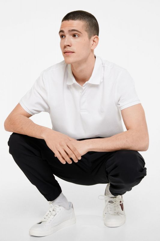Slim polo shirt with hidden placket