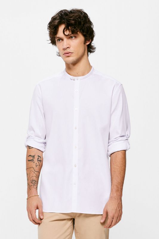Mandarin collar shirt