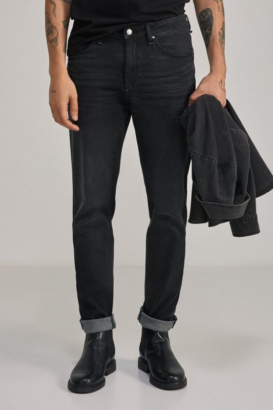 Washed black slim fit lightweight jeans
