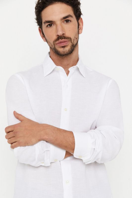 Plain linen cotton shirt