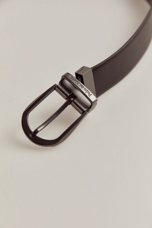 Reversible leather dress belt