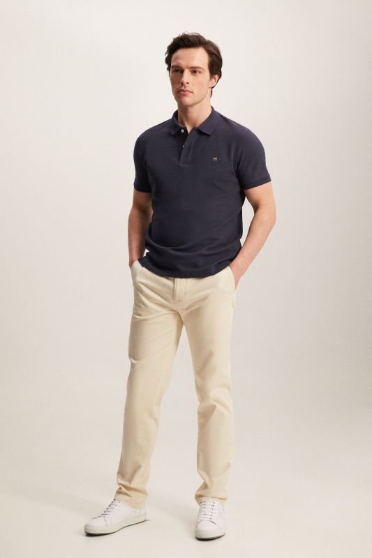 Short-sleeved piqué polo shirt