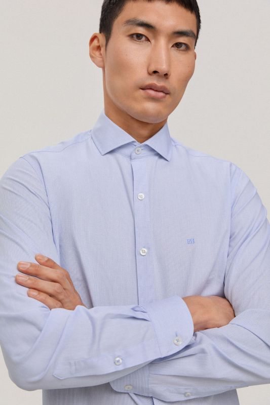 Printed slim fit shirt, easy-iron and odour repellent