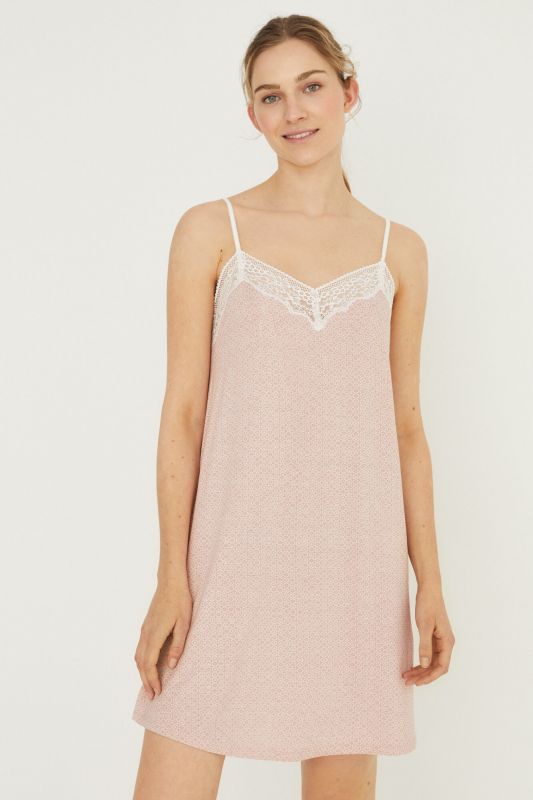 Short pink strappy nightgown