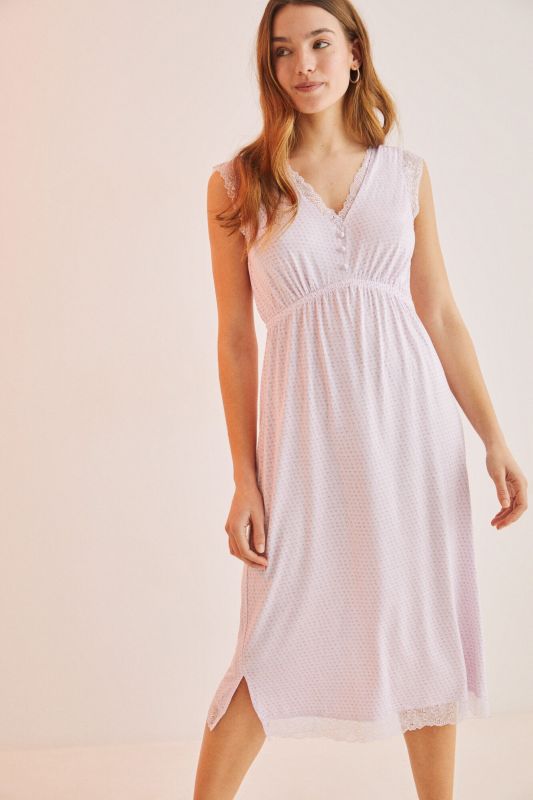 Lilac printed strappy nightgown