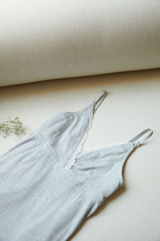 Short grey maternity nightgown
