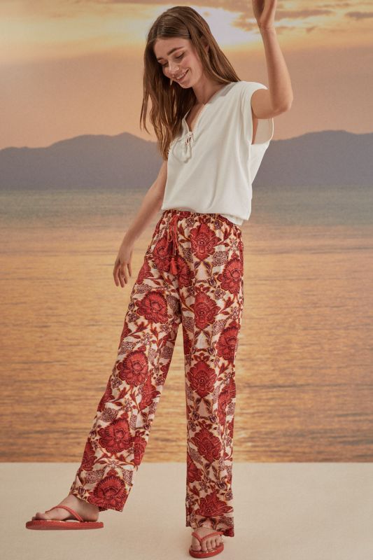 Long printed lounge trousers