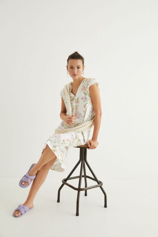 100% cotton floral midi nightgown