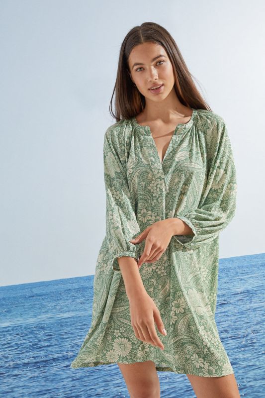 Short green paisley camisole