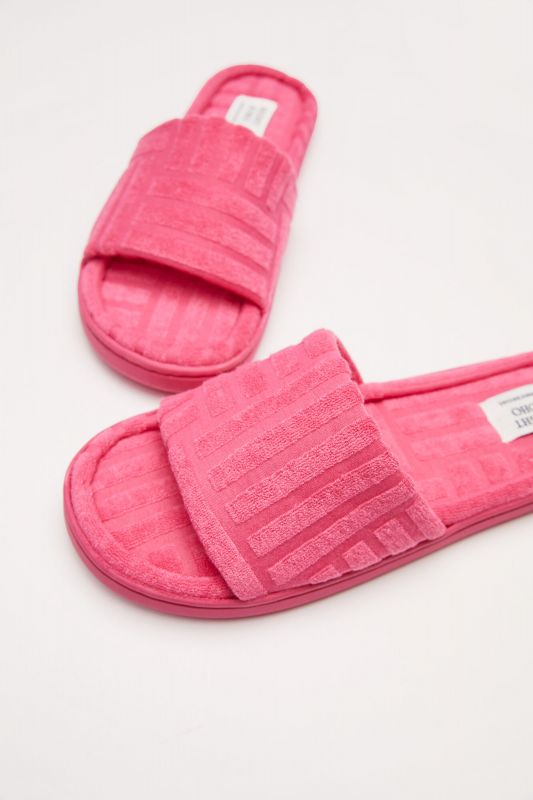 Fuchsia pink slide-style slippers