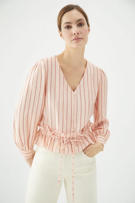 Striped satin blouse