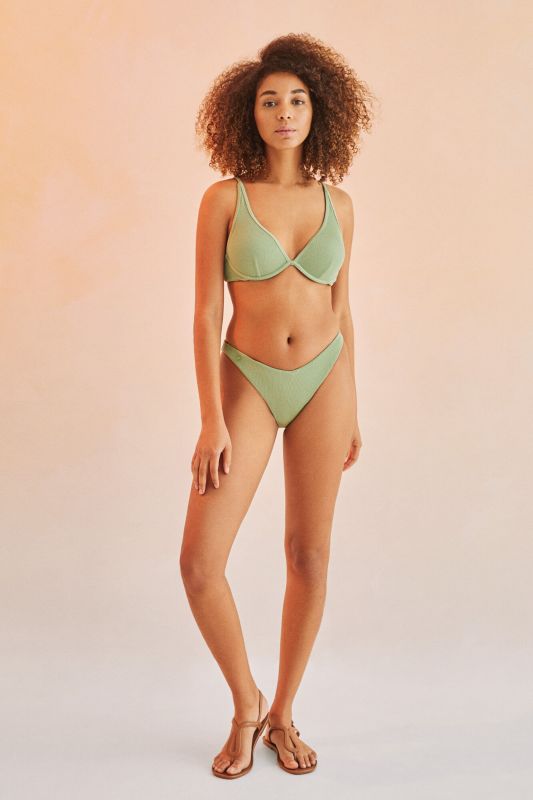 Green V bikini bottoms