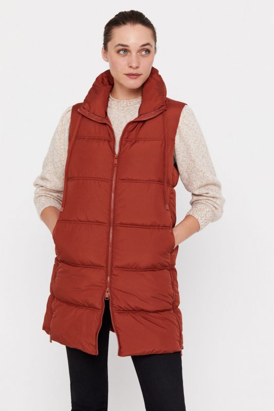 Long vest with collar
