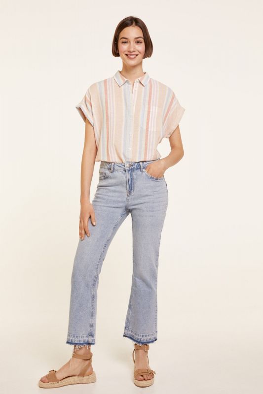 Relaxed Short-Sleeved Organic Cotton Linen Shirt