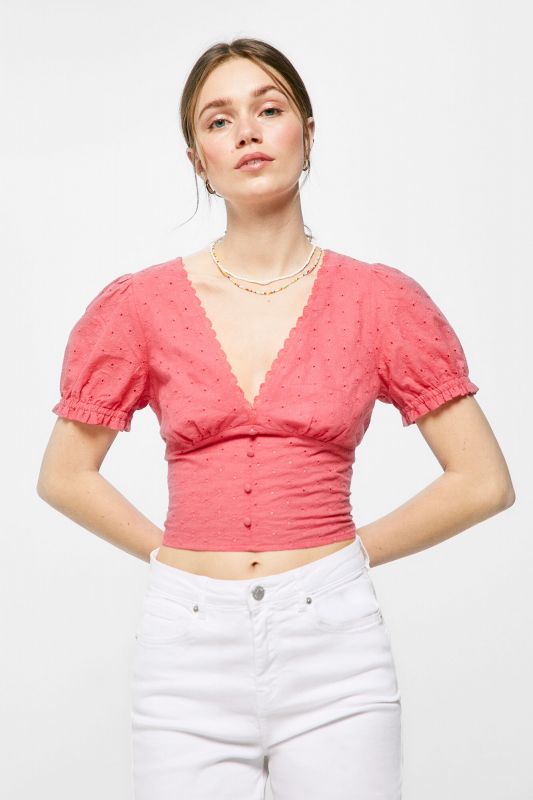 Short embroidered blouse