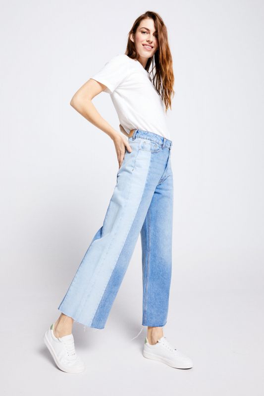 Jeans Culotte Bicolor Lavado Sostenible