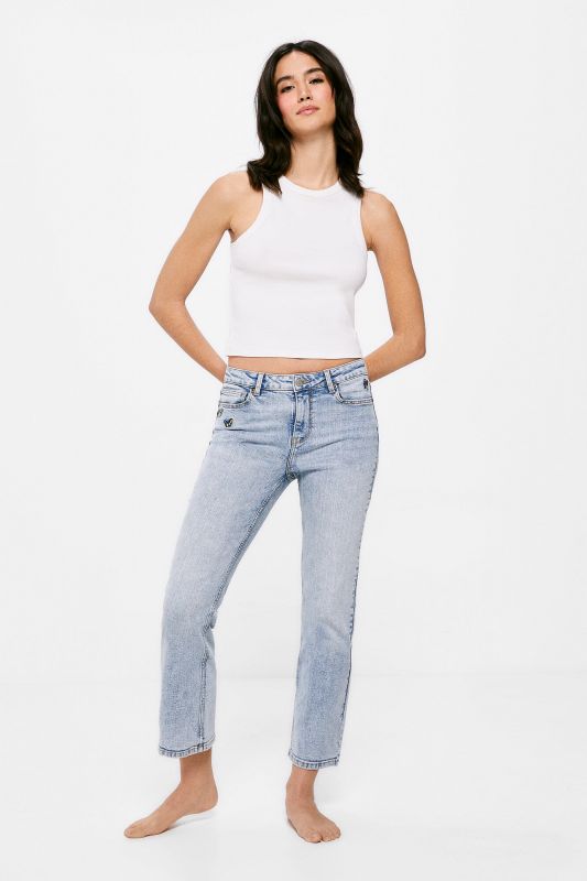 Sustainable wash butterfly kick flare jeans