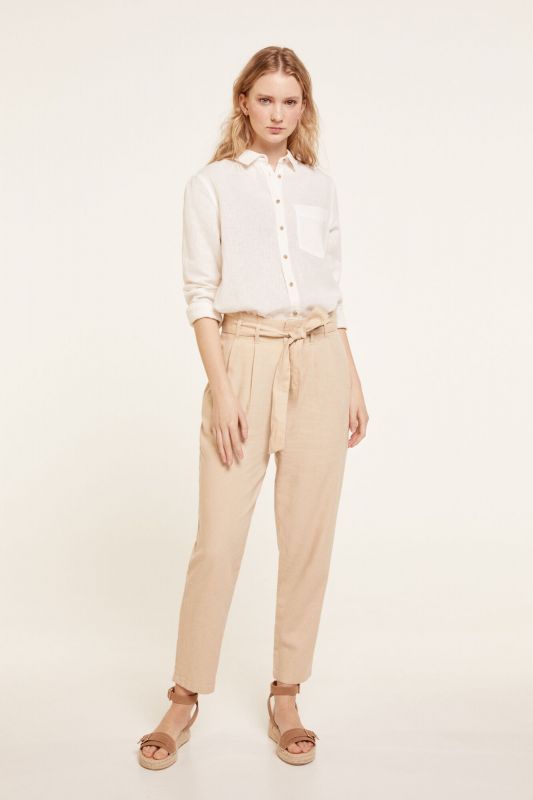 Linen Belted Trousers