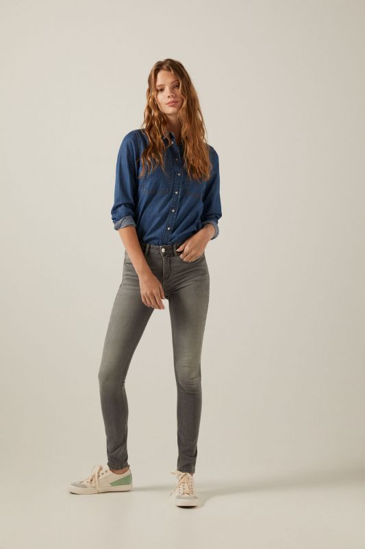 Sustainable wash slim recycled cotton jeans