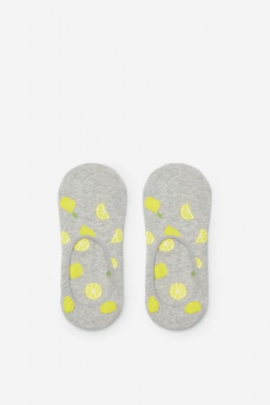 Lemon print eco-friendly no-show socks