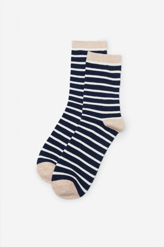 Lurex and striped print eco-friendly long socks