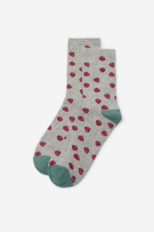 Strawberry print eco-friendly long socks