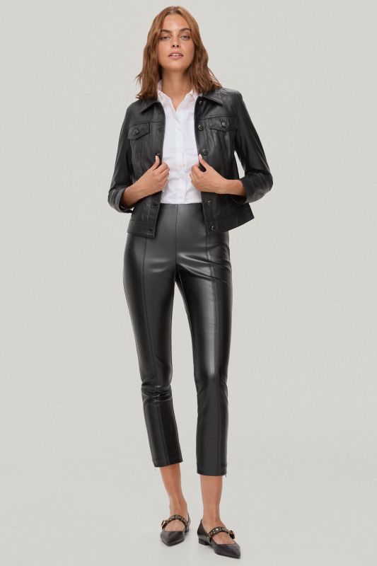 Tight faux leather trousers