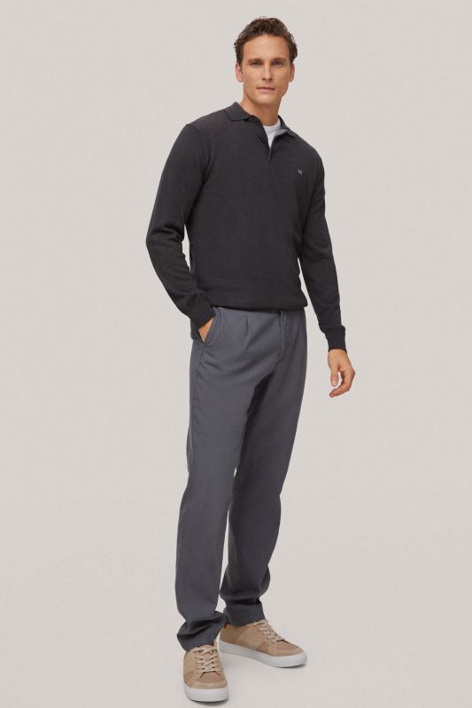 Regular fit darted chino trousers