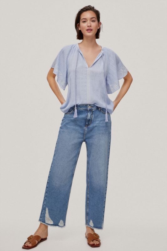 Straight fit 5-pocket capri jeans