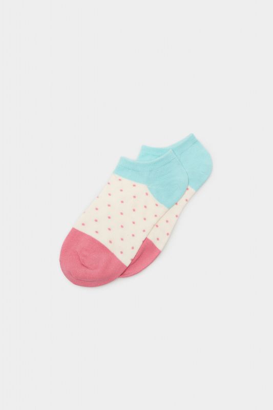 Polka-dot colour block socks