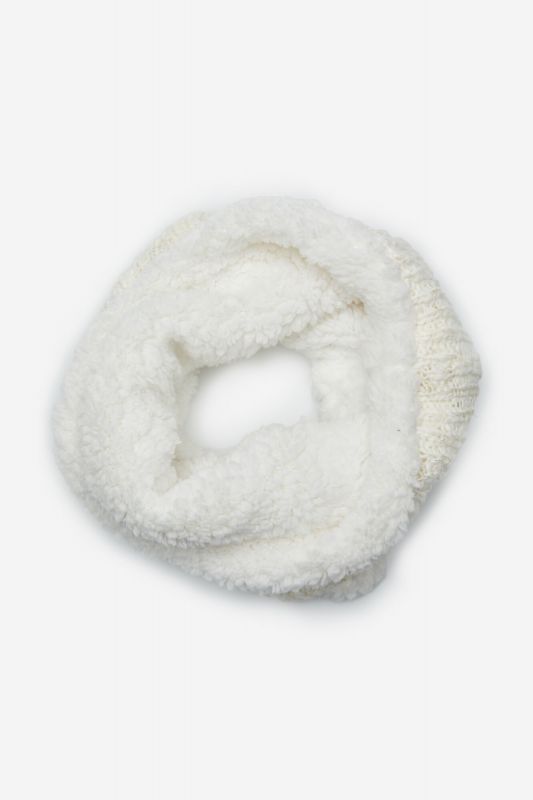 Knitted snood with faux shearling