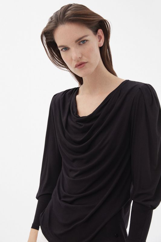Pleated shoulder pads top