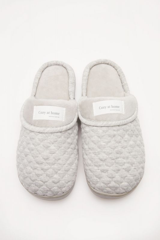 Grey padded slippers