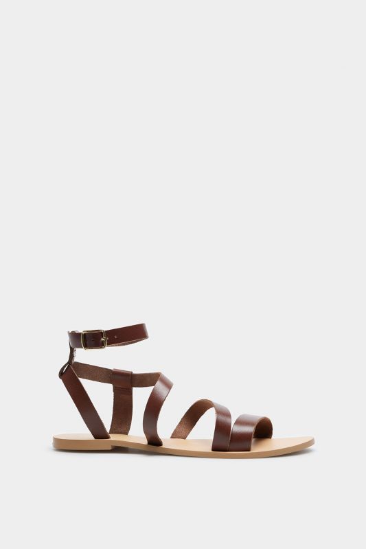Brown Leather Strappy Sandals