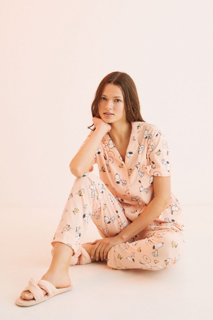 Orange snoopy pyjamas best sale